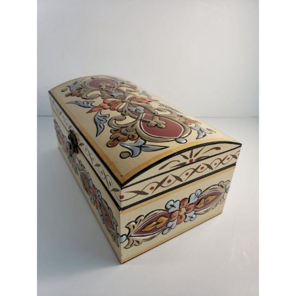 Bombeh Hand Painted Wooden Box with 3D Floral - Picture 2 of 7